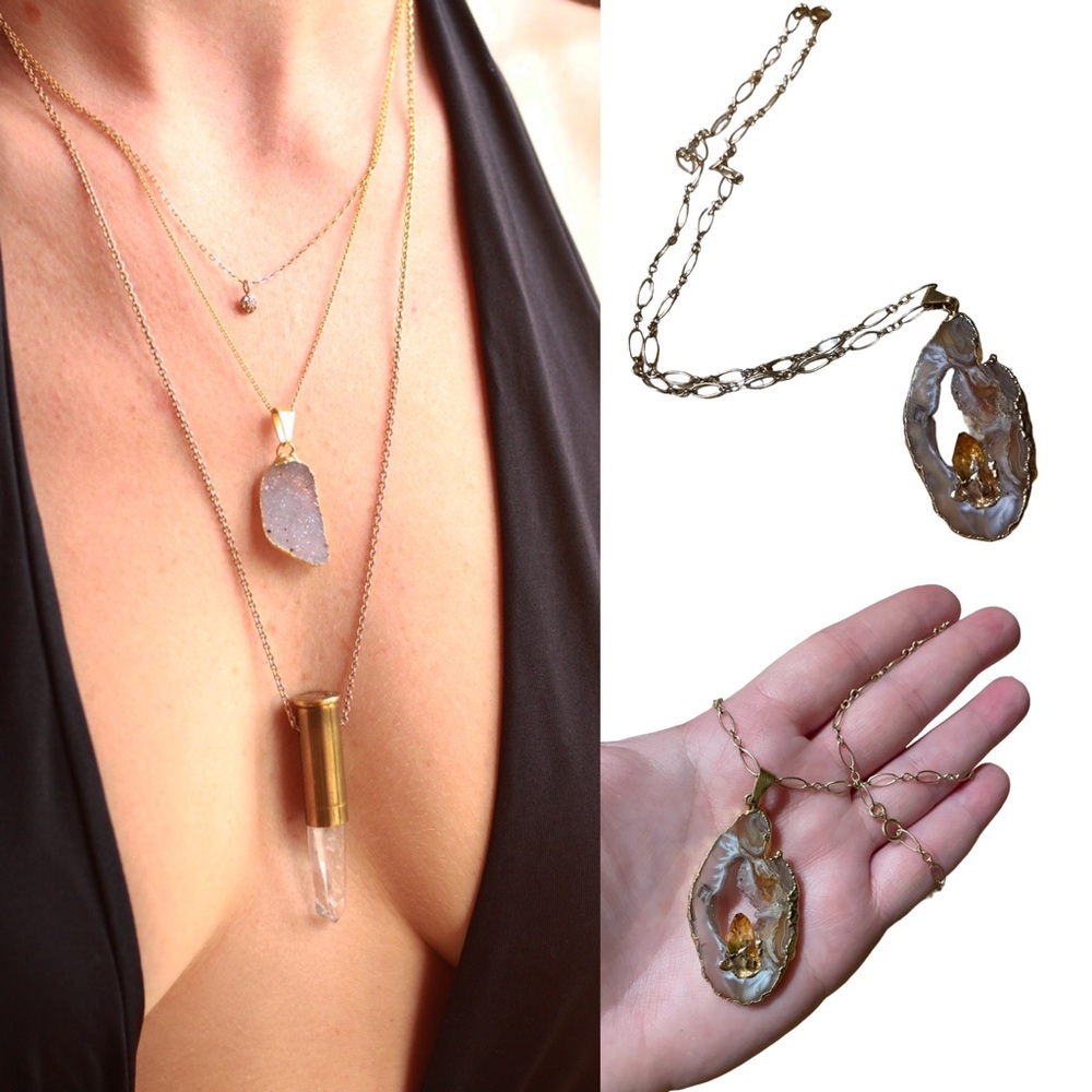 Natural Stone Crystal Necklace